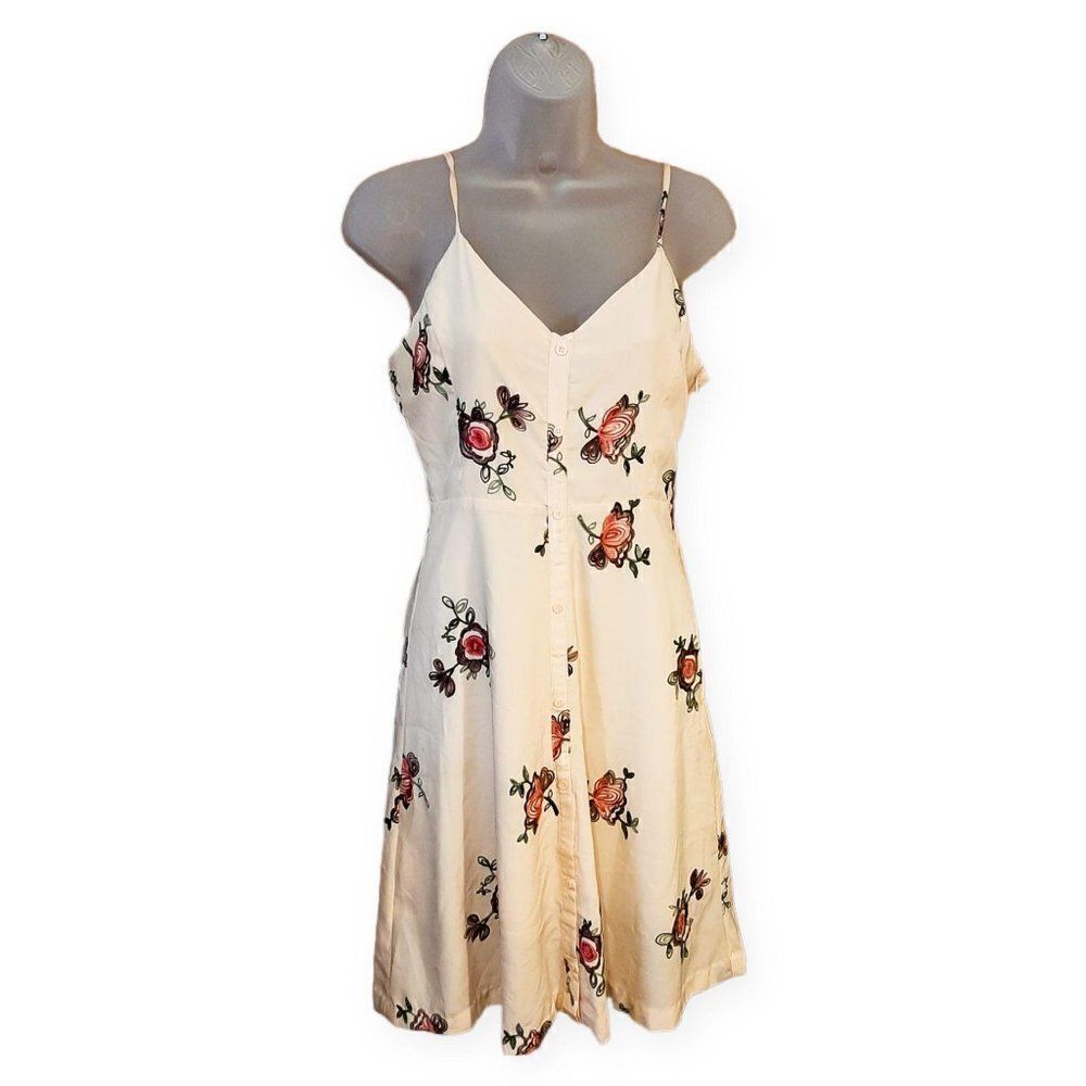 English Factory Cream Floral Dress sz M